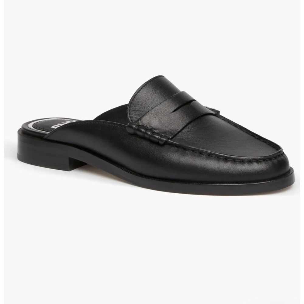 Paige Emmett black leather slip on loafer mules women’s shoe size 8